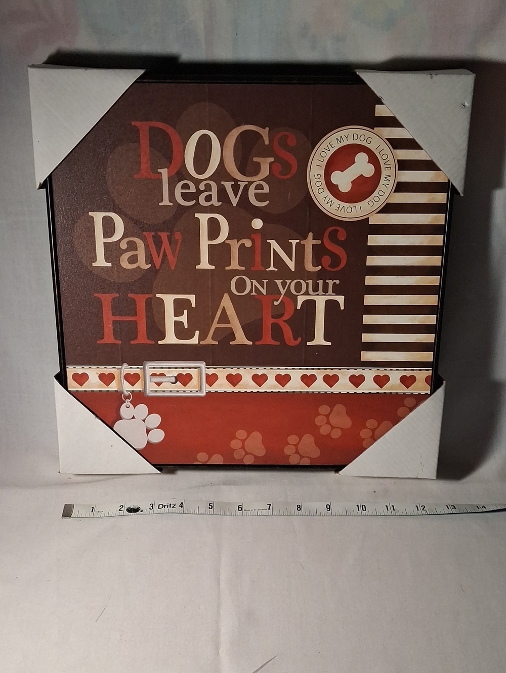 Dog Paw Print Wall Art NEW "Dogs Leave Paw Prints On Your Heart" Wall Plaque